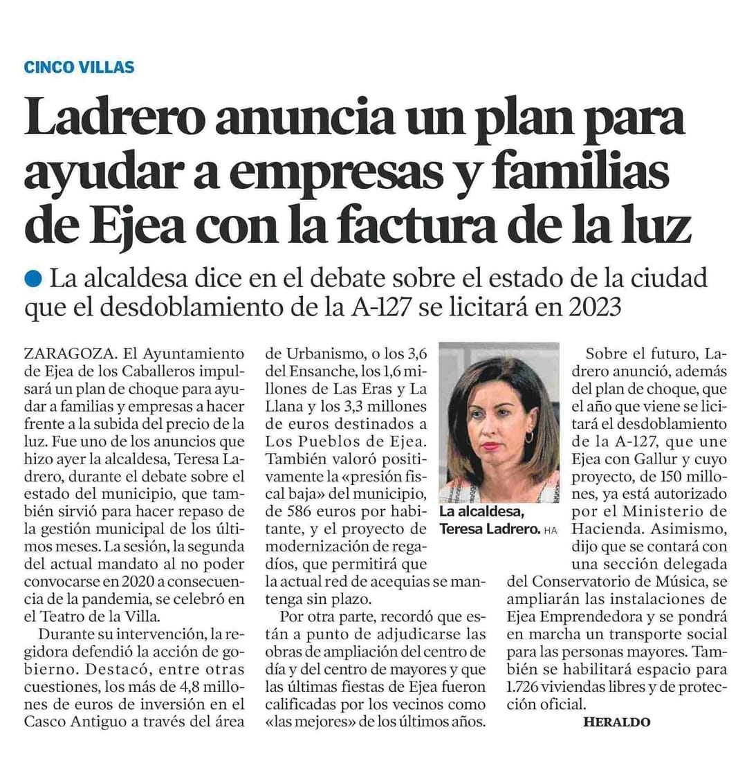 Teresa Ladrero anuncia un Plan de Choque Energético para reducir la ...